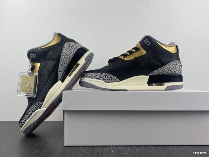 Reps TBK WMNS Black 3 Gold Jordan CK9246-067 Air 0719